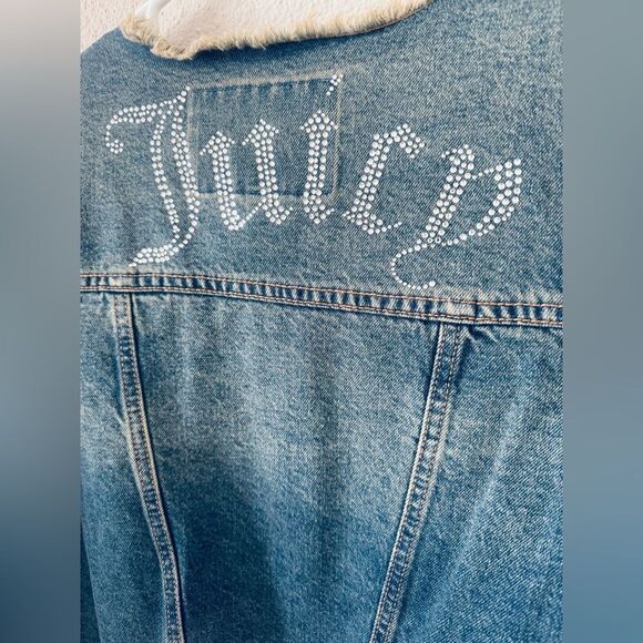 Juicy Couture Big Bling Raw Collar Denim Jacket Size: Medium NWOT - Picture 7 of 13